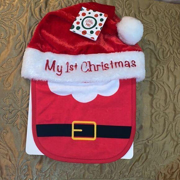My 1st Christmas Hat & Bib Set - Picture 2 of 2